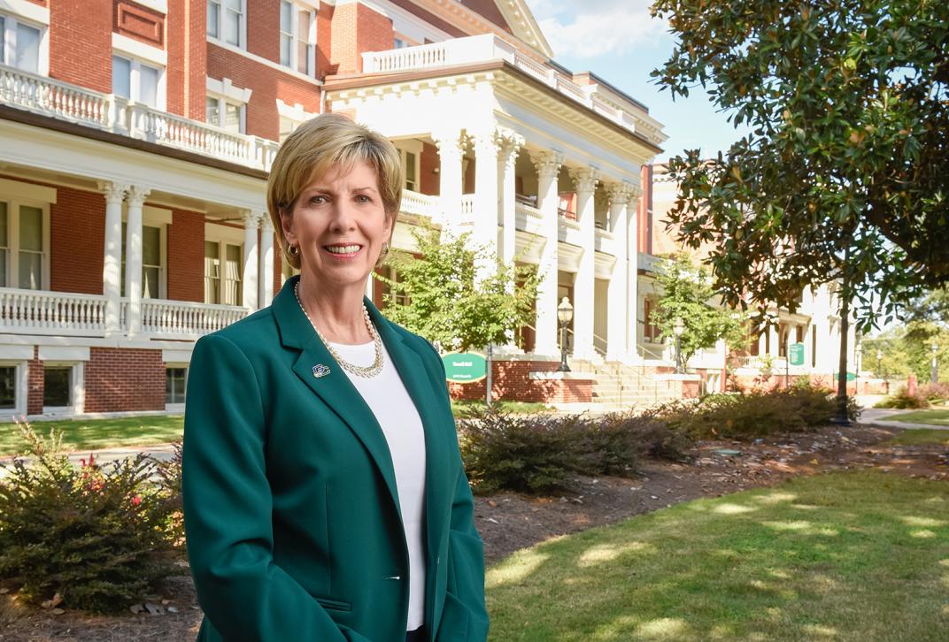 President Cathy Cox on Front Campus