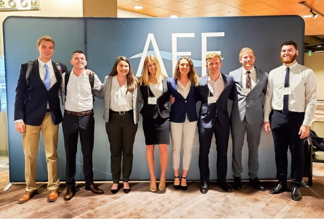 Students posing for a photo at the AFE Conference