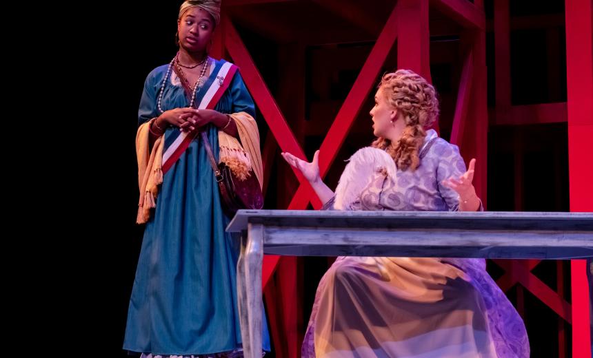 Two women from the French Revolution discuss the power of theatre