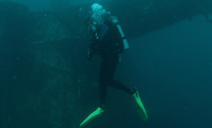 Jeff Boedeker scuba diving underwater