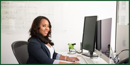 African American Woman at Computer