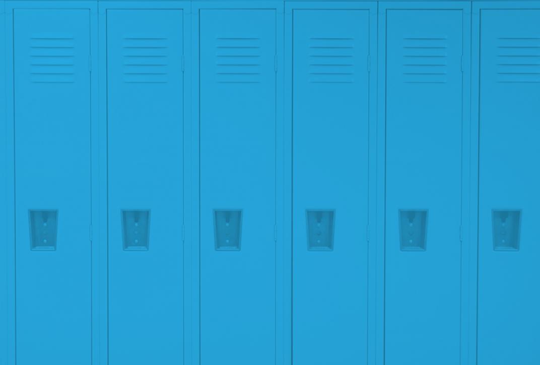 Background image of blue lockers