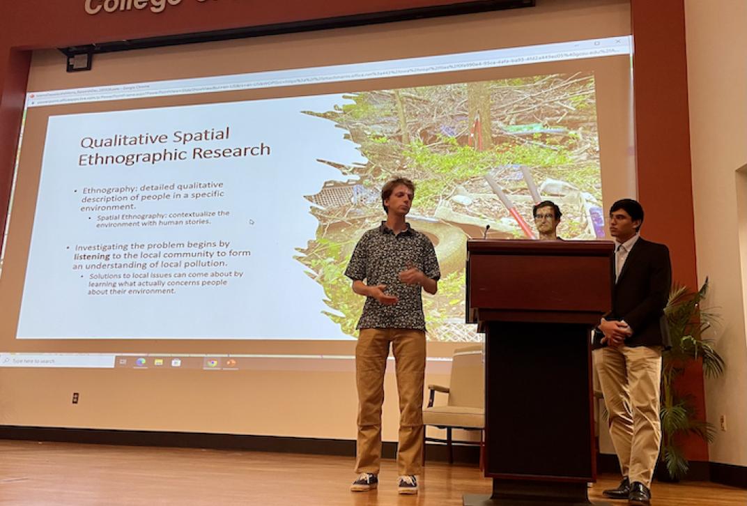 Geography Students Salvatore DePasquale, Tanner Adams, Josh Morris                       