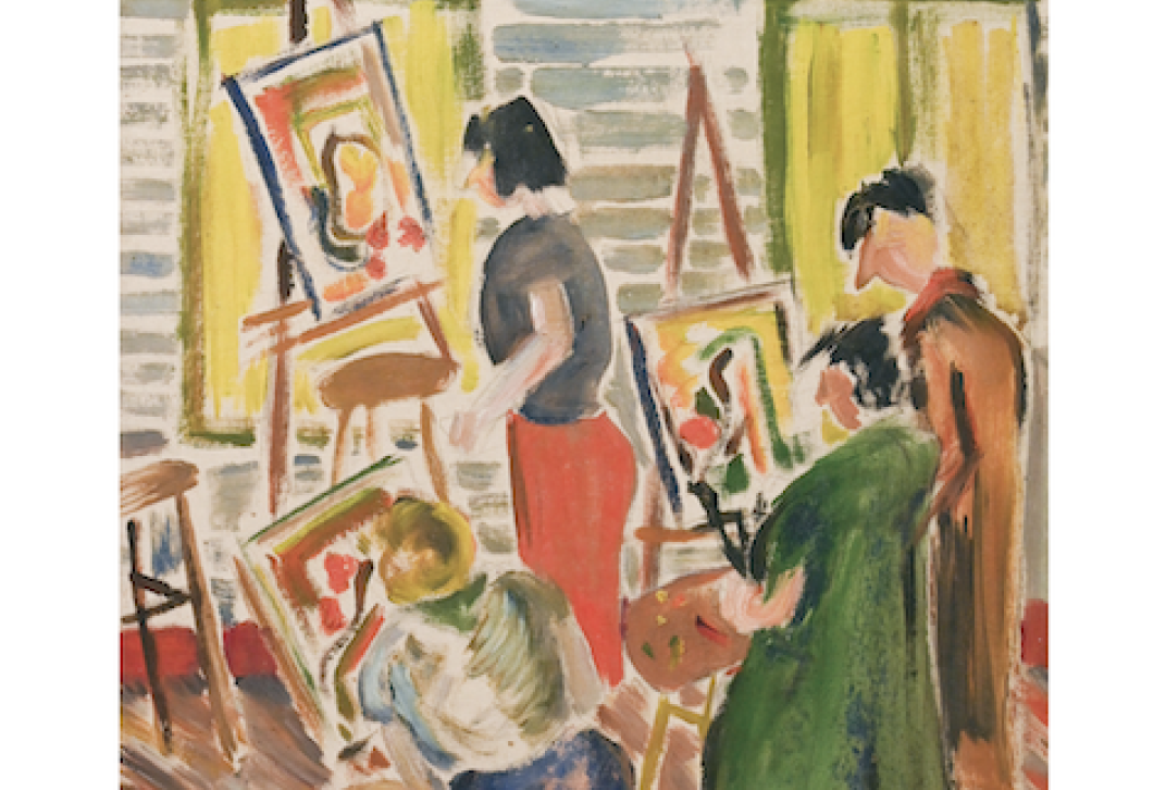 cover image of Flannery O'Connor Review Volume 23, 2025, featuring a figurative painting of women painting together. 
