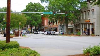 intersection in downtown Milledgeville