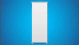 One, blank retractable banner and banner stand