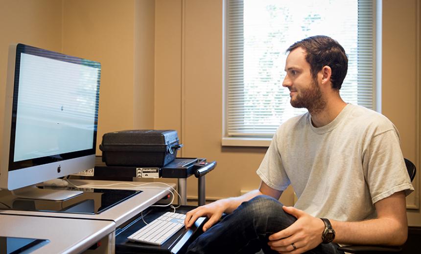 grad student studying online