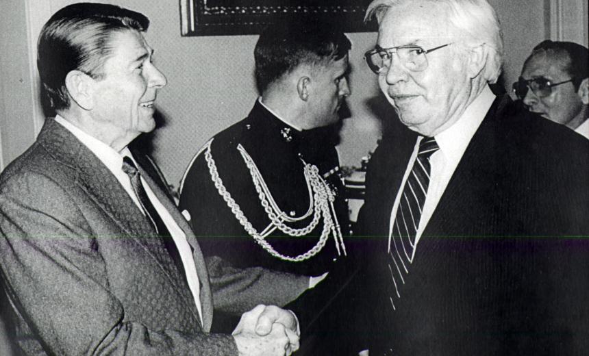 W. J. Usery, Jr. with President Ronald Reagan