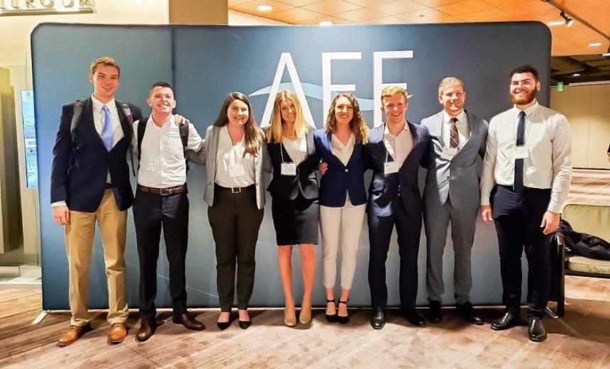 Students posing for a photo at the AFE Conference