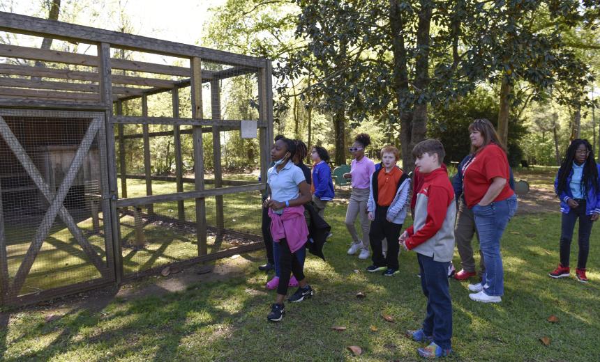 Students from Baldwin County Schools on the property at Andalusia