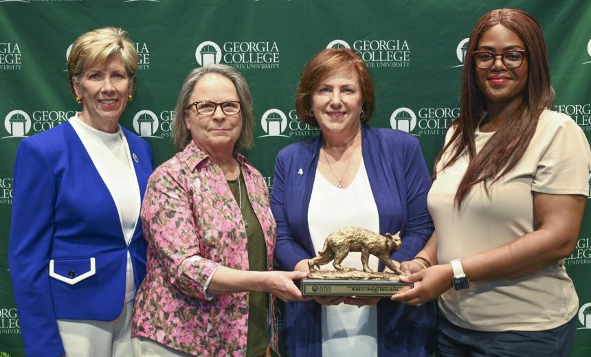 Members of the Department of Middle Grades Education receive the 2026 Teaching Excellence for Department or Program Award