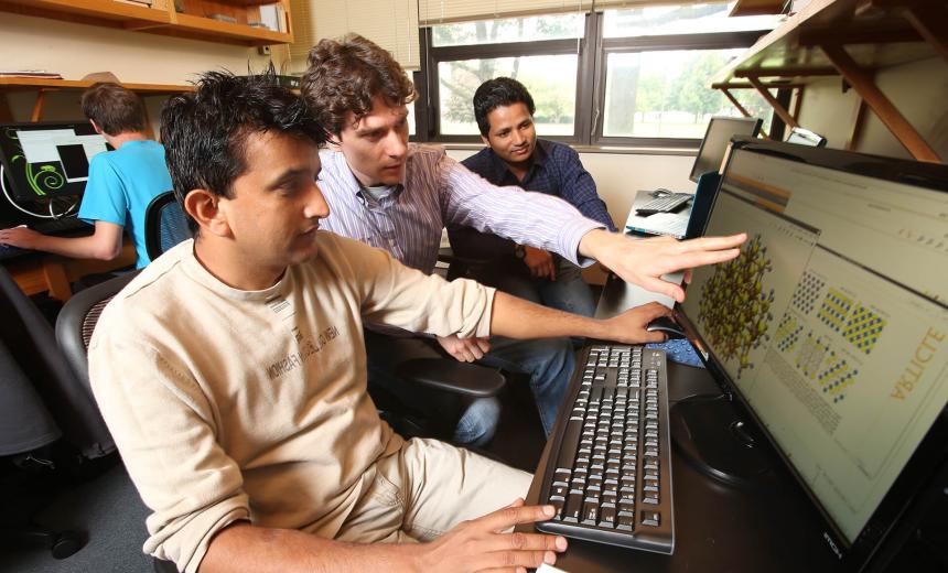 Students at a computer