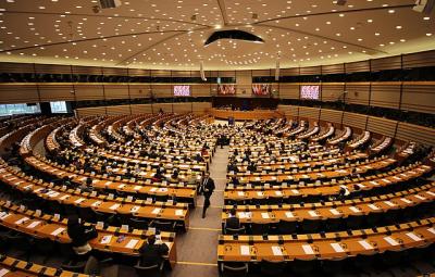 Interior of European Parliament chamber