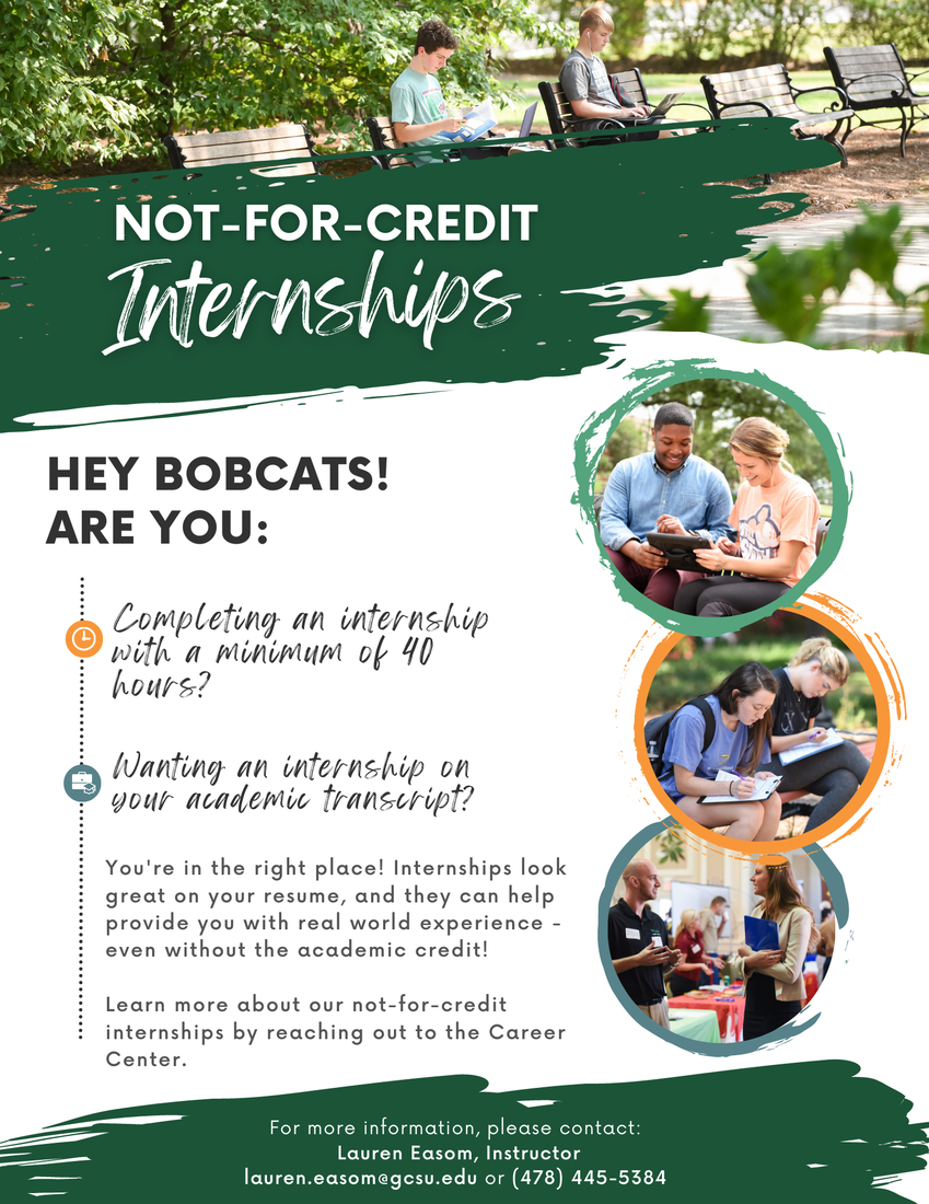 Not For Credit Internship Flyer - Career Center