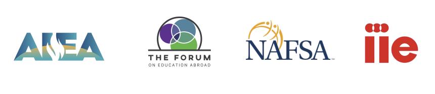 logos for AIEA, Forum, NAFSA, and IIE