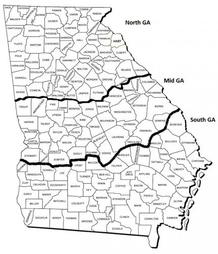 County map of Georgia
