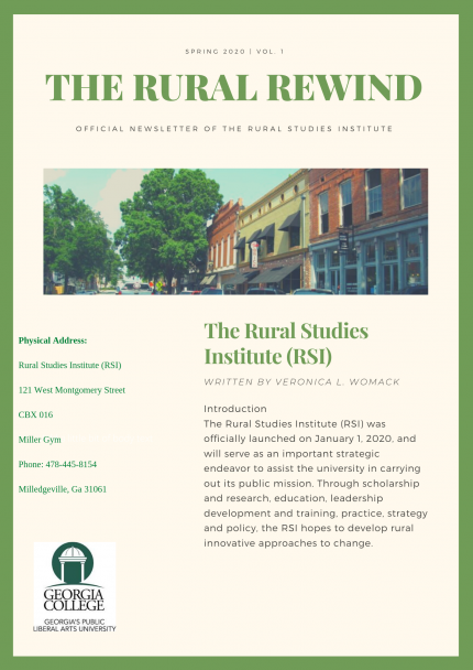 The Rural Rewind: Official Newsletter of the Rural Studies Institute