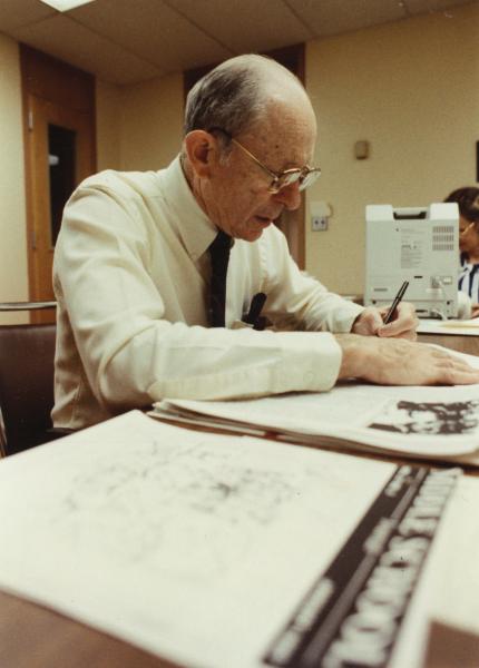 Dr. Lounsbury works on a publication