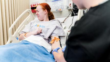 Picture of Avstick wearable IV simulator.