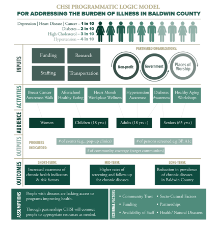 Image of the Center for Health & Social Issues logic model.