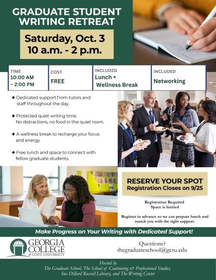 The Graduate School: Graduate Student Writing Retreat Flyer