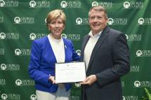 President Cox and Kyle Cullars Hemphill-Sallstrom 2026 Staff Award