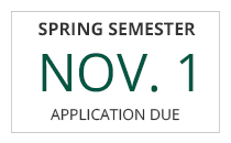 Spring semester transfer application deadline is November 1st